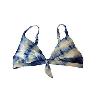 Calvin Klein Tie-Dye Blue & White Triangle Bikini Top L